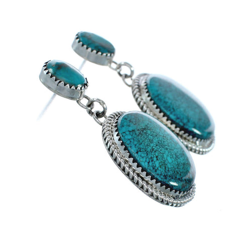 Sterling Silver Turquoise Navajo Post Dangle Earrings X10483